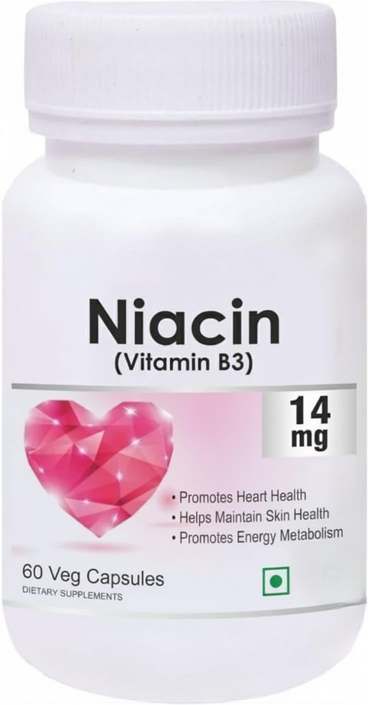 Niacin 14mg vitamine B3 met Inositol 50mg supplement - 60 Veg capsules