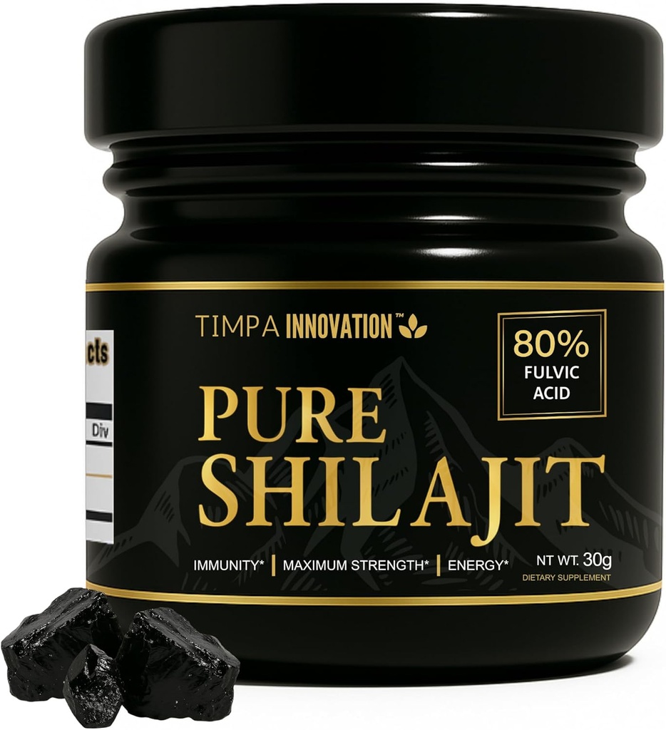 Authentieke Himalaya Shilajit Resin, Chilajil para Hombre 100 Original, 100% Pure Gold Grade Shilajit, met 85+ Trace Minerals en 80% Fulvic Acid, voor mannen en vrouwen 30g 50 Servers