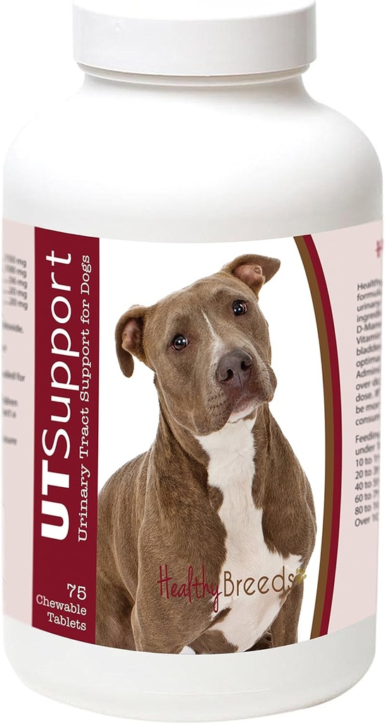 Gezonde Ras Pit Bull Cranberry Kauwtabletten - UT Ondersteuning - effectief in het helpen bestrijden van schadelijke bacteriën en infectie voorkomen in de blaas van uw hond - 75 Tel.