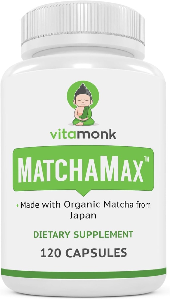 MATCHAMAXTM Biologische Japanse Matcha Capsules - Pure Biologische Matcha Groene Theepillen voor Gladde Zen-Like Energie en Natuurlijke Mood Boost - Vegan Matcha Supplement verpakt met Antioxidanten - 120ct
