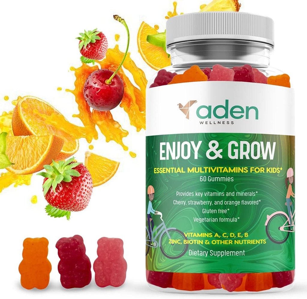 Multi-B vitamine Gummies voor kinderen - met B-complex B6 B12 B9 (Folaat) B7 (Biotin) B5 (pantotheenzuur), A, C, D, E, Zink, Jodium, Inositol, Energie, Zenuwstelsel, Immuniteit Ondersteuning