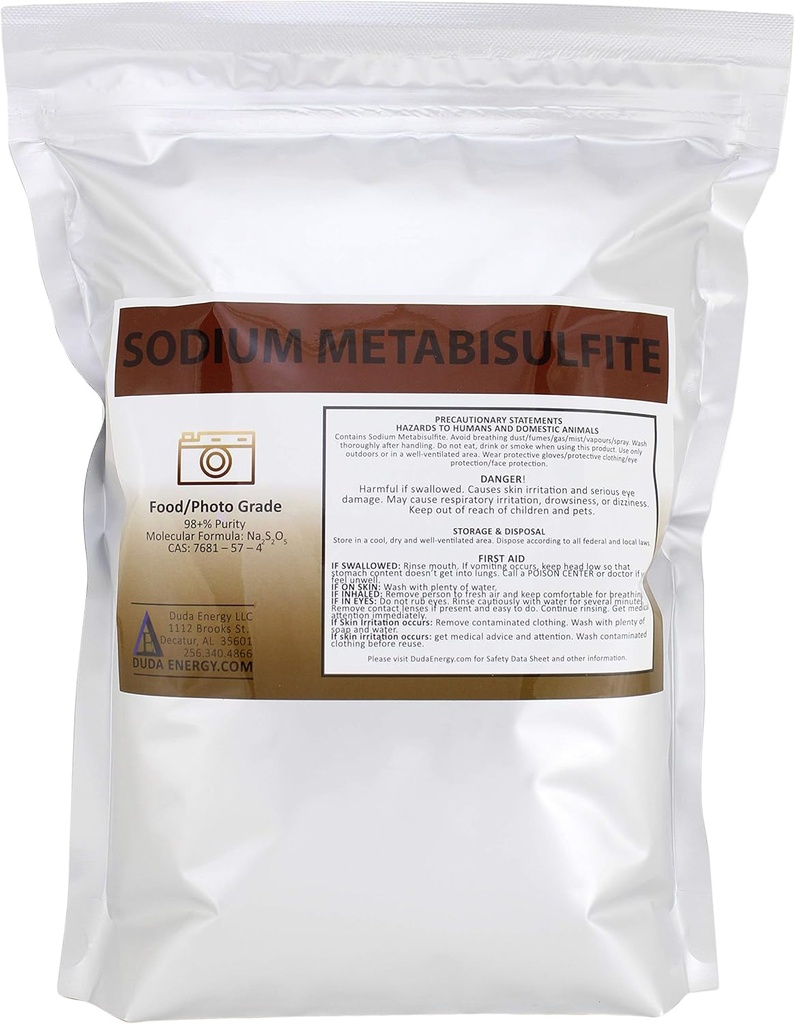 Duda Energy meta05 Natrium Metabisulfiet Food Grade/Foto Graad 98, 5 lb.
