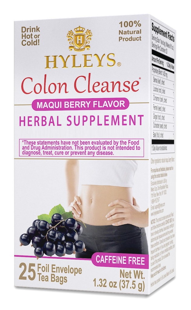 Hyleys Colon Cleanse Thee Maqui Berry Flavor - 25 theezakjes (1 verpakking)