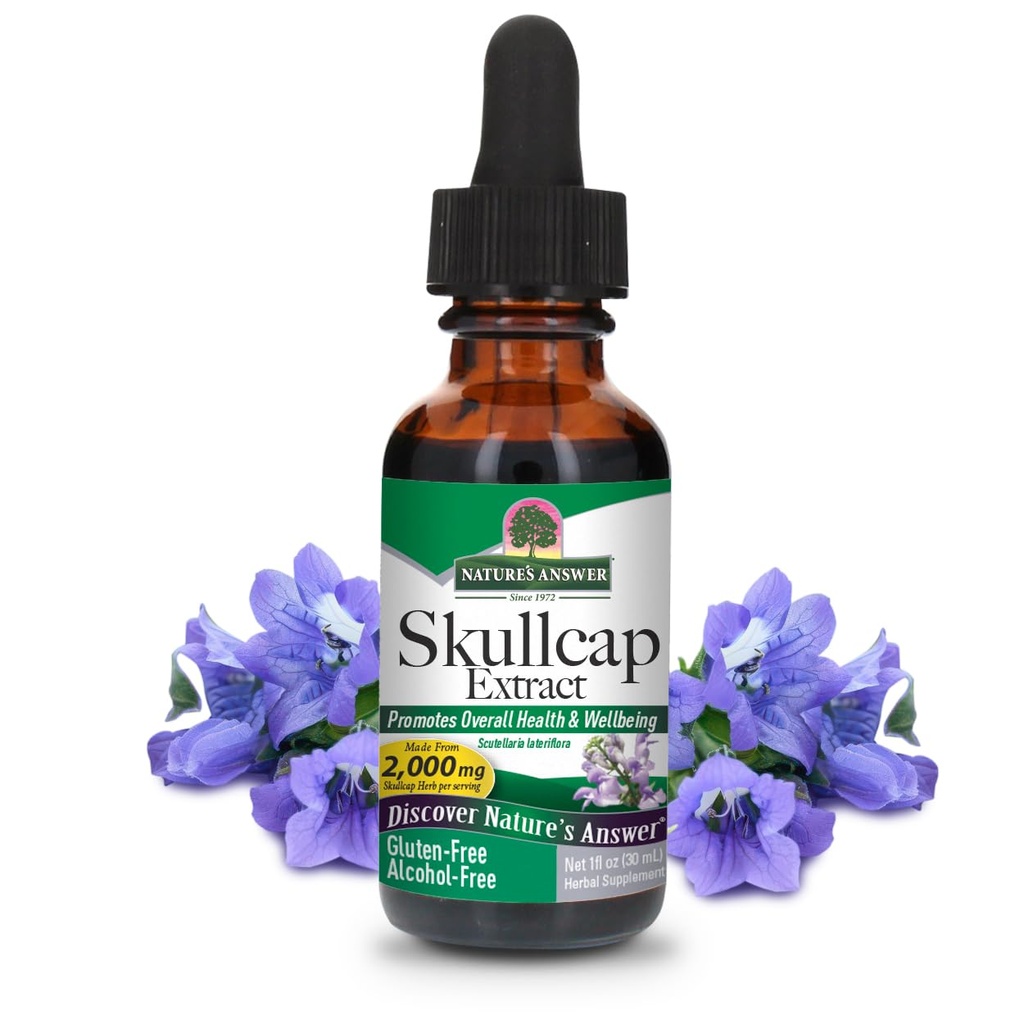 Nature's Antwoord Alcoholvrije Skullcap Herb, 1-Fluid Ounce
