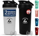 2 Pack 45 oz Protein Shaker Flessen met Wire Whisk 