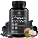 Pure Kokosnoot geactiveerde Charcoal Capsules - 180 Charcoal Pillen, helpt met tanden bleken, opgeblazen en lichaam reinigen. Non-GMO - Glutenvrij, Veganistisch