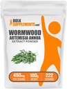 BulkSupplements.com Wormwood Extract Powder - Artemisia Annua Sourced from Sweet Wormwood Leaves, Herbal Supplement - Gluten Free, 450mg per Serving, 100g (3.5 oz) (Pack of 1)