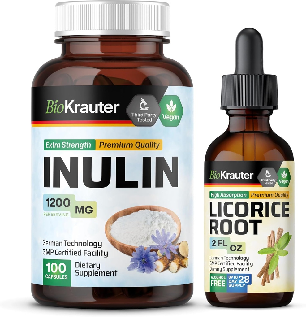 BIO KRAUTER Inuline 100 Capsules & Licorice Root Tinctuur 2 Fl. Oz.