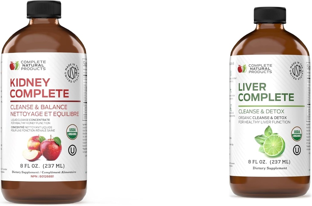Complete natuurlijke producten Nier Complete (8oz) & lever Complete (8oz) bundel