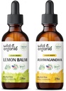 Wilde en biologische citroenbalsem Tinctuur 2 fl oz & Ashwagandha Tinctuur 2 fl oz