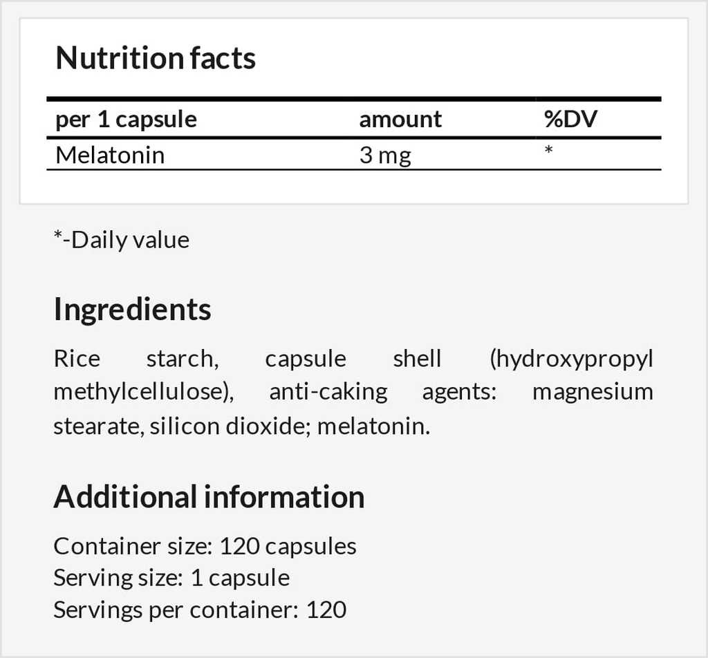 APOLLO'S Hegemony Melatonine 3mg 120 caps.