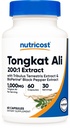 Nutricost Tongkat Ali 1000mg 60 Capsules - met Tribulus Terrestris en BioPerine, Vegetarische Caps, Non-GMO, Glutenvrij, Krachtig Extract