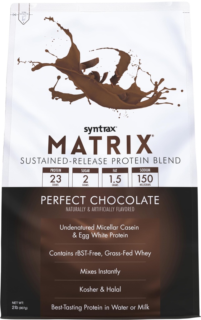 Syntrax Nutrition Matrix - Sustained-Release Proteïne Blend, Perfecte Chocolade 2 lbs.