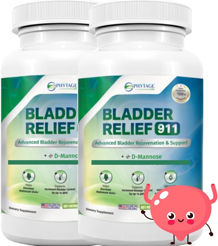 Blaasreliëf 911 Ontgiftende kracht - voor mannen en vrouwen Biedt Blaasondersteuning, 60 Veggie Capsules - 2 Pack