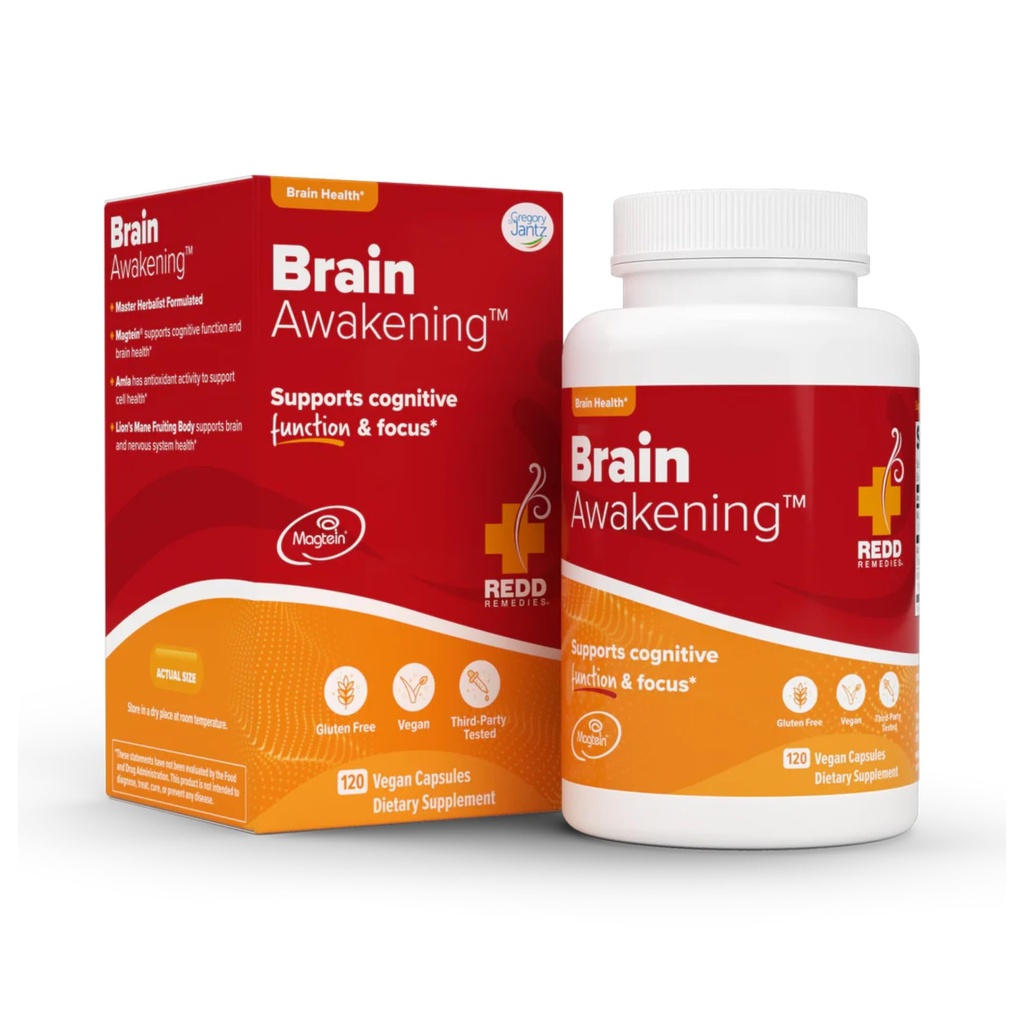 Redd Remedies, Hersenen Ontwaken, Ondersteunt Cognitieve Functie en Focus, 120 Vegan Capsules