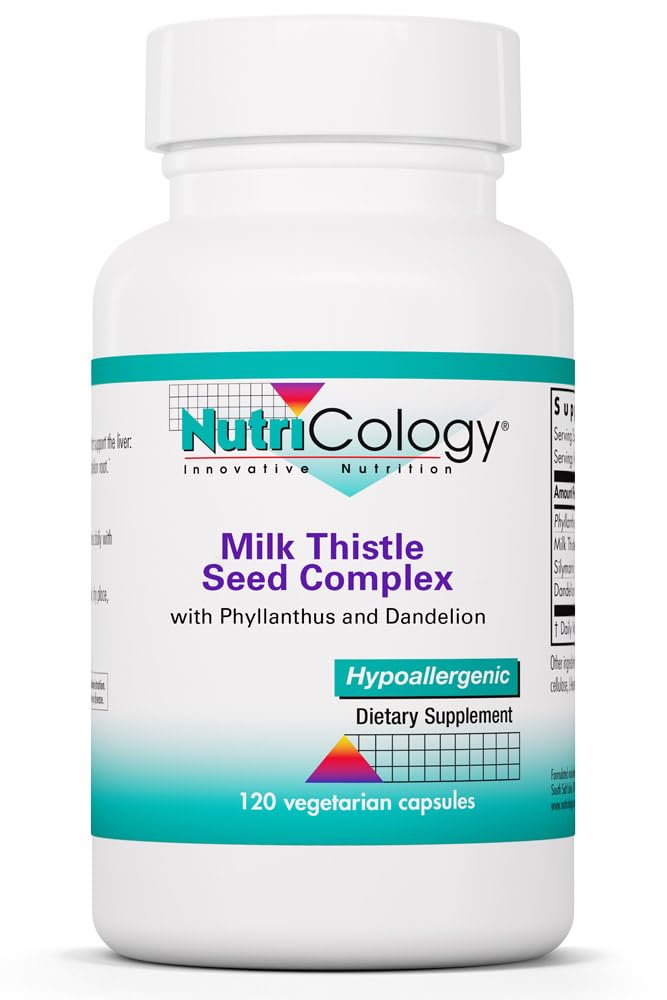 Nutricology Phyllantus Complex Supplement - Ondersteuning van de lever Gezondheid, Melkdistel, Dandelion, Detox, Reiniging, Vegetarische Capsules - 120 Tellen