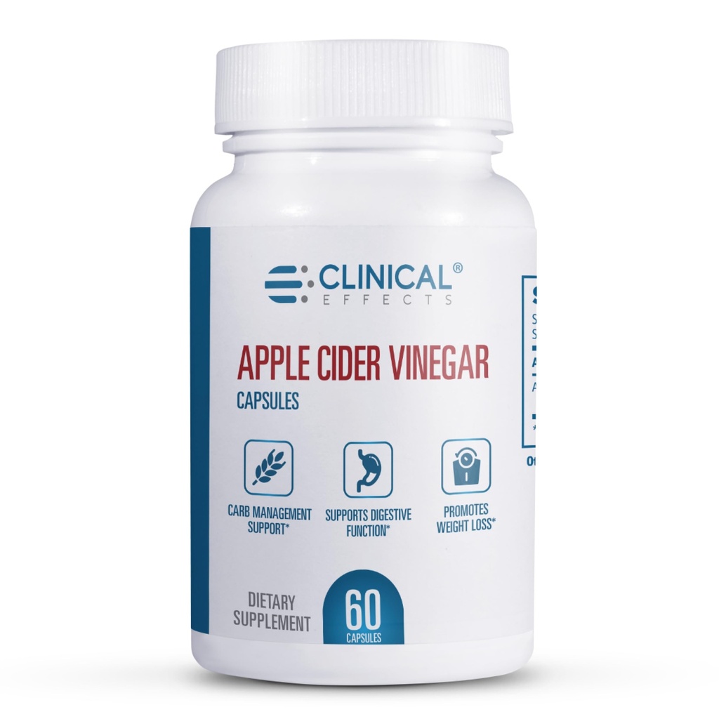 Klinische effecten Apple Cider Vinegar Capsules - 1300mg Pure Apple Cider Vinegar voor Weight Management, Heart Health en Energy Support - 60 Veggie ACV Pillen - Made in The USA