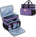 LUXJA 2 Lagen Geneeskunde Bag met afneembare divider, pil Bottle Organizer Geschikt voor thuis of reizen gebruik, Paars