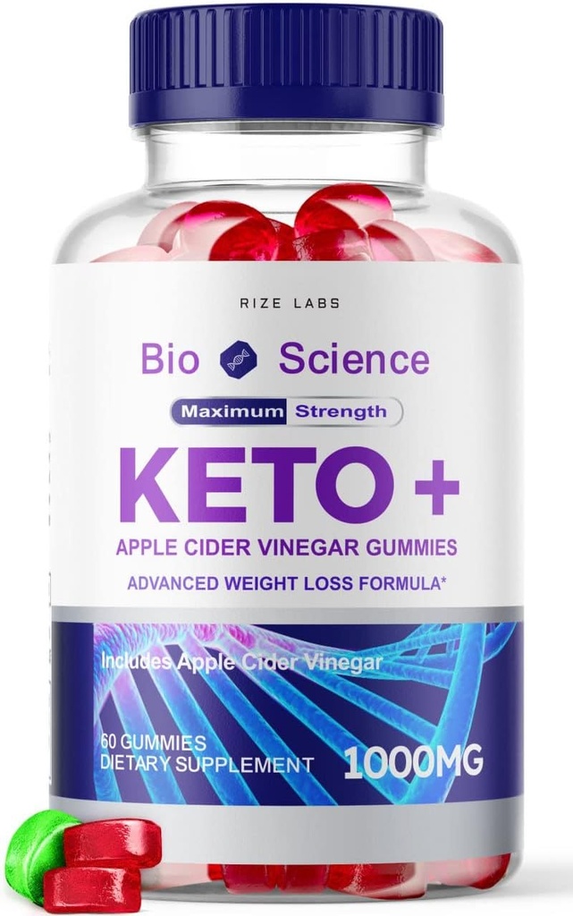 rize labs - Bio Science Keto Plus Gummies voor gewichtsverlies, extra sterkte, geavanceerde formule Inclusief Apple Cider Vinegar Gummies (60 Gummies)