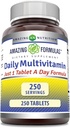 Verbazingwekkende Formules Dagelijkse Multivitamine Tablets (Non-GMO) - Slechts 1 Tablets Een Dag Formule Een Complete Multivitamine ter ondersteuning van Cardiovasculaire Gezondheid, Immuunfuncties, Visuele Functies & Meer* (250 Telling)