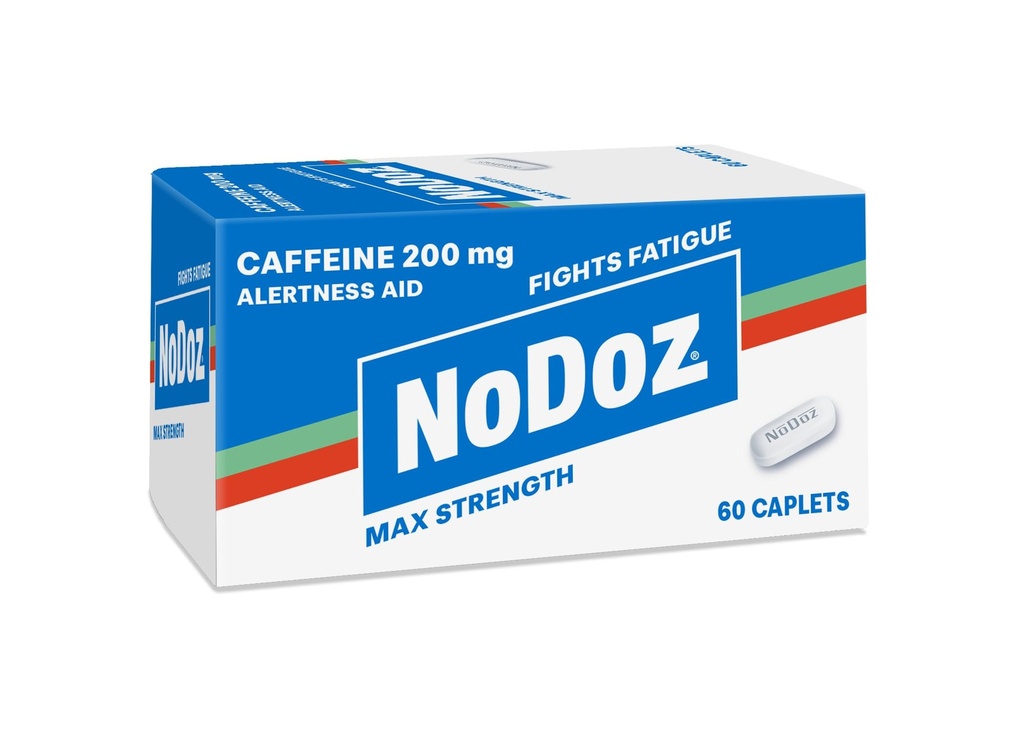 NoDoz 200mg Cafeïne Pillen Maximale sterkte, 60 Capletten Totaal