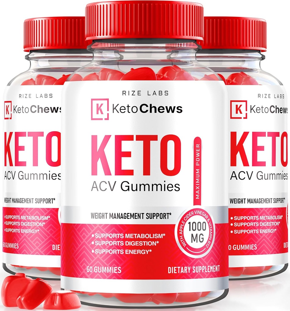 rize labs (verpakking van 3 Keto kauwt ACV Gummies voor Advanced Weight Loss 525 mg, Premium Keto+ACV Supplement, Alle natuurlijke Apple Cider Vinegar, Officiële Keto Plus ACV Reviews (180 Gummies)