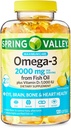 Convergentie Maximale zorg Omega-3 van Fish Oil Eye Brain Bone & Heart Health Dietary Supplement Softgels, 2000 mg, 120 Tellen