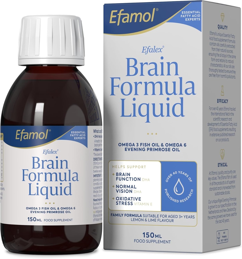 Efalex Omega 3 +6 voedingssupplement Citroen & Lime Gearomatiseerde vloeistof 150ml