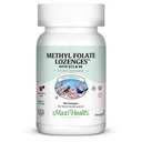 Maxi Health Methyl Folate Lozenges met B12 & B6, Flavored Memory, Cardiovasculaire Health Hormone & Immune Support Gluten Free, Kosher Berry, 90 Tel.