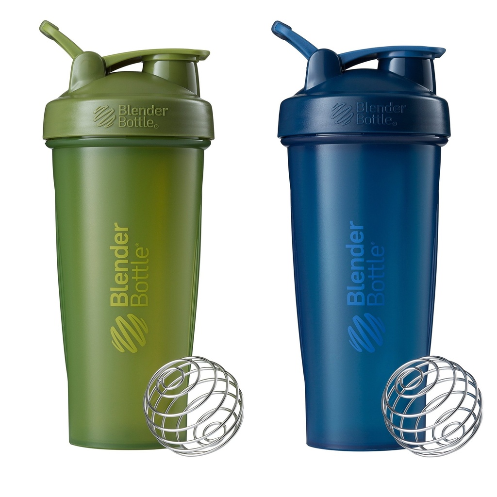 BlenderBattle Classic Shaker Bottle Perfect voor eiwitshakes en pre-workout, 28-Ounce (2 Pack), Moss en marine