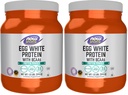 NOW Sportvoeding, Egg White Protein, 16 g met BCAA's, Unflavored Powder, 1,2-pond (verpakking van 2)