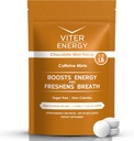 Viter Energy 40mg Cafeïnemuntjes - Suikervrij, B Vitaminen, Veganist, Boosts Fast Energized Alert Focus, Cafeïnated Nootropic Supplement Pillen (Chocolate Mint smaak, 8oz, Bulk Bag)