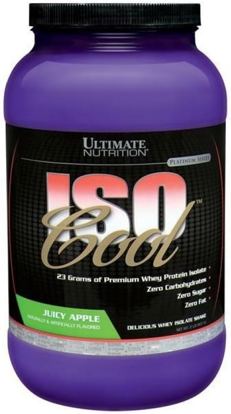 Ultimate Nutrition ISO Cool Pure Whey Protein Isolaat Poeder - Keto Friendly - 0 Carb 0 Vet 0 Suiker - 23 Gram eiwit per portie, 2 Pond, sappig Apple