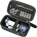 RAIACE Hard Storage Case for Portable Handheld Inhaler Nebulizer Machine, Asthma Inhaler Travel Bag. Built-in mesh pocket for Medicine and Accessories. (case only) - Black