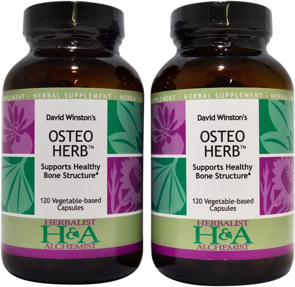 David Winston's Osteo Herb Capsules, 2 Pack - 120 Tel elke fles, ondersteunt gezonde botstructuur*