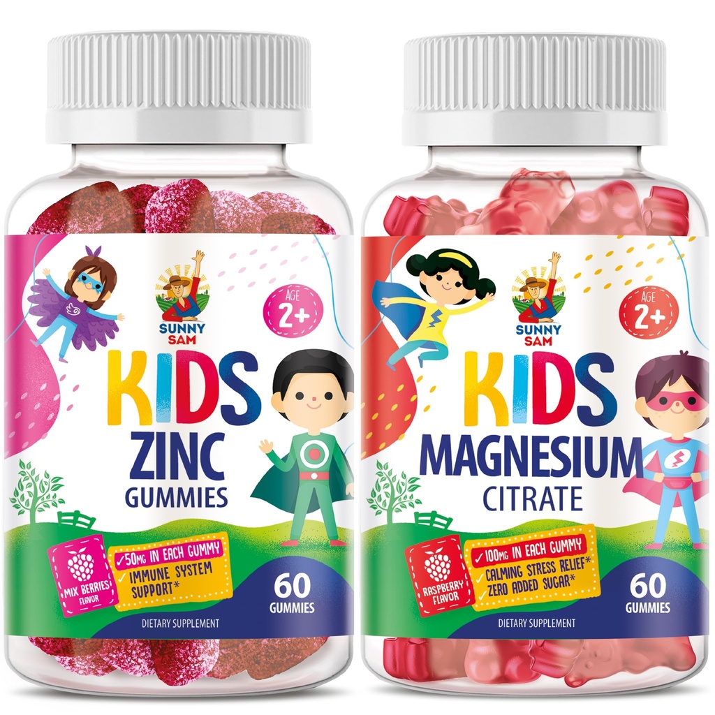 SUNNY SAM Zink Kauwbare Gummy & Magnesium Gummies voor kinderen