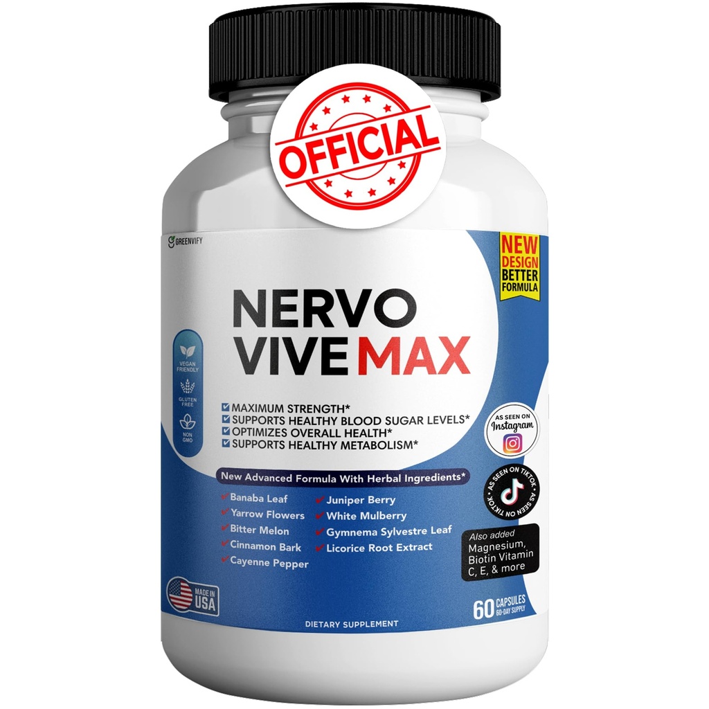 Nervovive Max - Hersenondersteuningssupplement Verbeter het geheugen & Focus Heldere hersenen Mist & Boost Cognitieve functie 60 natuurlijke capsules (1)
