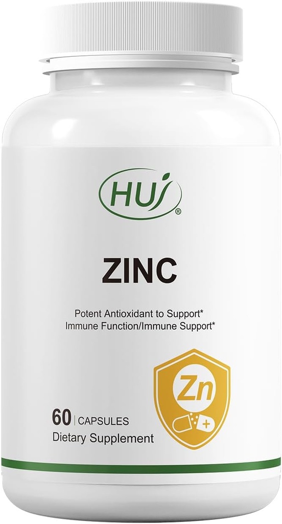 HUJ Zink, 60 capsules, Krachtig Antioxidant voor Immuun Ondersteuning