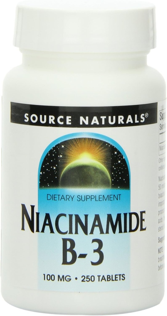 Bron Naturals Niacinamide Vitamine B-3 100mg, 250 tabletten (verpakking van 3)