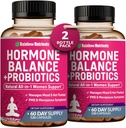 (2 Pack) Hormone Balance + Probiotica voor vrouwen (3450mg) Natuurlijke verlichting voor Menopauze, Hot Flashes, PMS, Bloating 