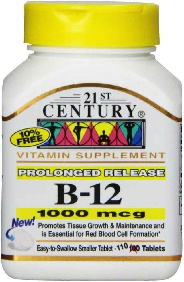 21e eeuw B-12 1000 mcg Tabletten met verlengde afgifte 110 aantal (2 verpakkingen)