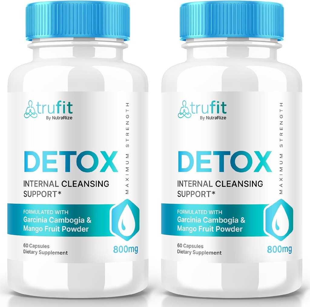 (2 verpakkingen) TRUFIT Detox Pillen, TRUFIT Keto Capsules - Geavanceerde formule ter ondersteuning van interne reiniging, TRU-FIT Keto ACV Supplement, Keto Vitaminen, TRUFIT Keto Nutrition, TRU FIT Powder (120 capsules)