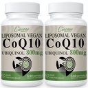 Liposomal CoQ10 800mg Ubichinol Softgel, Max Absorptie Ubichinol Co-enzym Q10, Ubichinol CoQ10 Supplement voor Antioxidant, Hartfunctie en Energieproductie, Pure CoQ10 800mg, 120 Vegan Softgels