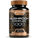 WELLESS LABSRX paddosupplement Capsules 10:1 Extract, Paddestoel Complex Capsules 1000mg, Lions Mane Supplement met Turkije staart, Cordyceps, Reishi - 120 Tellen