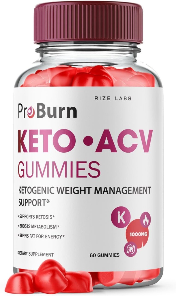 rize labs - Pro Burn Keto ACV Gummies, Advanced Weight Loss Support, Alle natuurlijke Apple Cider Supplement (60 Gummies)