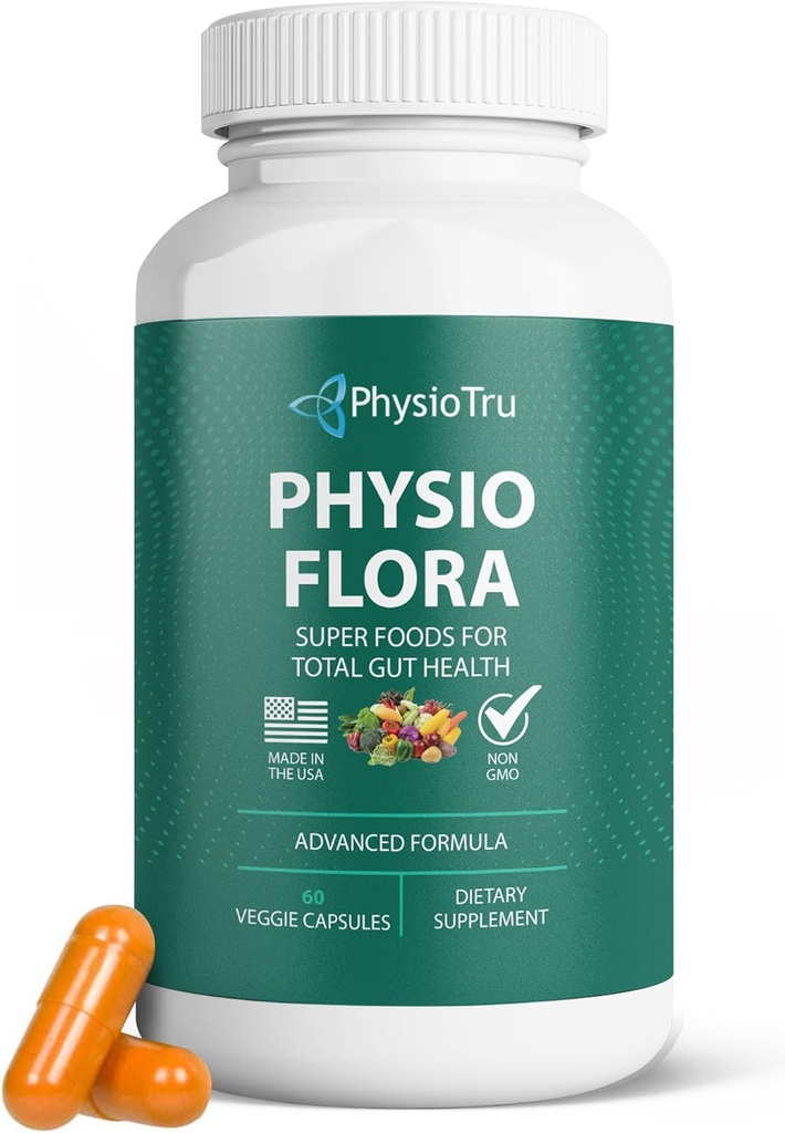Fysio Flora Curcumine Piperine, Probiotica en Prebiotica voor Gut, 60 Veggie Capsules