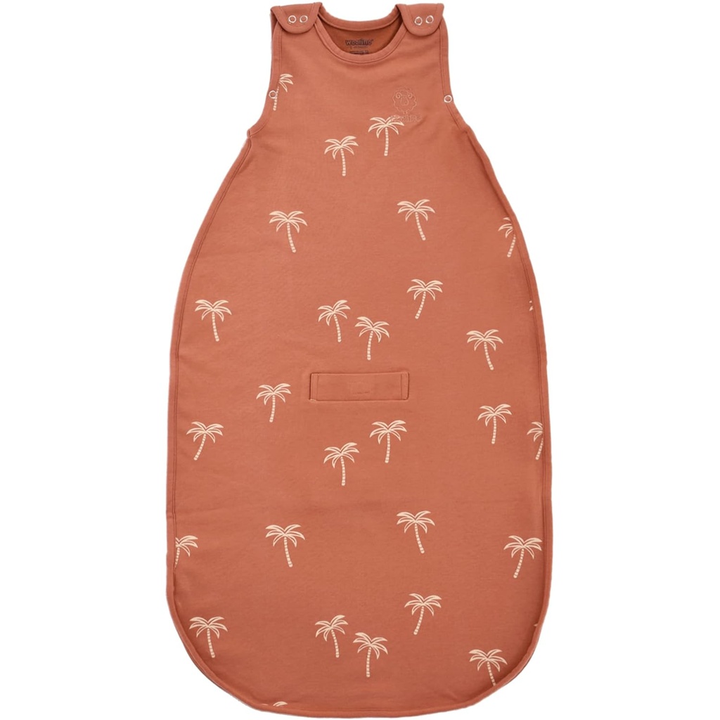 Woolino Merino Wool & Organic Cotton Baby Slaapzak 2-24 maanden Ultimate 4-Season Baby slaapzak, universele grootte Draagbare deken, 2-Way rits & verstelbare fit, jaar-rond gebruik . Palmen