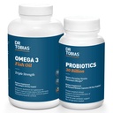 Dr. Tobias Probiotica 30 Miljard en Omega 3 Visolie (2000 mg) voor Digestieve Ondersteuning & algehele gezondheid