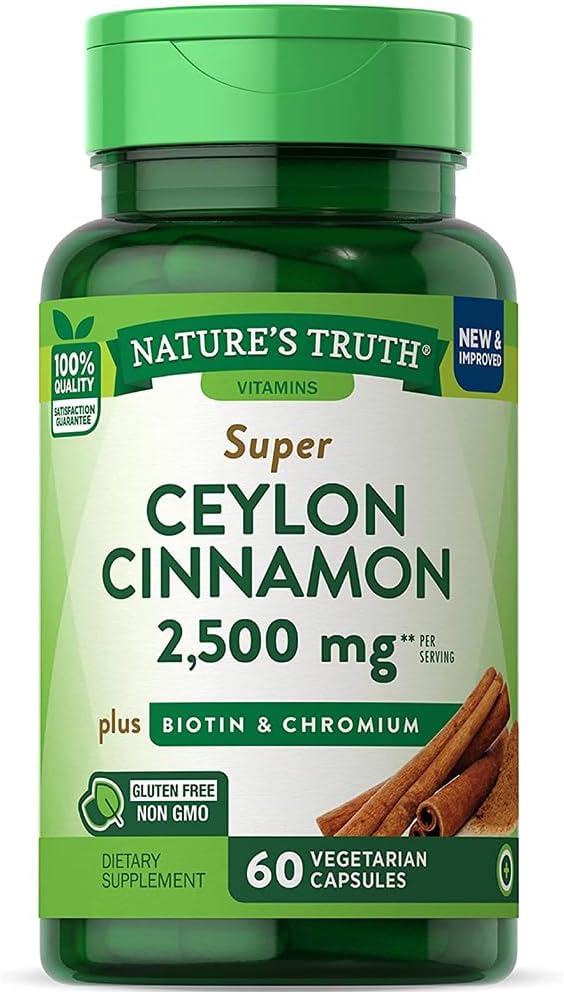 De waarheid van de natuur Super Cinnamon plus Biotine & Chroom Quick Release Capsules - 60 ct, Verpakking van 3